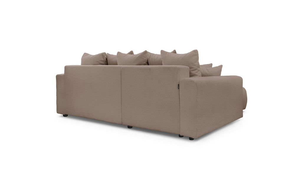 Sofá esquinero reversible convertible con arcón - Envy - Tejido bouclé suave