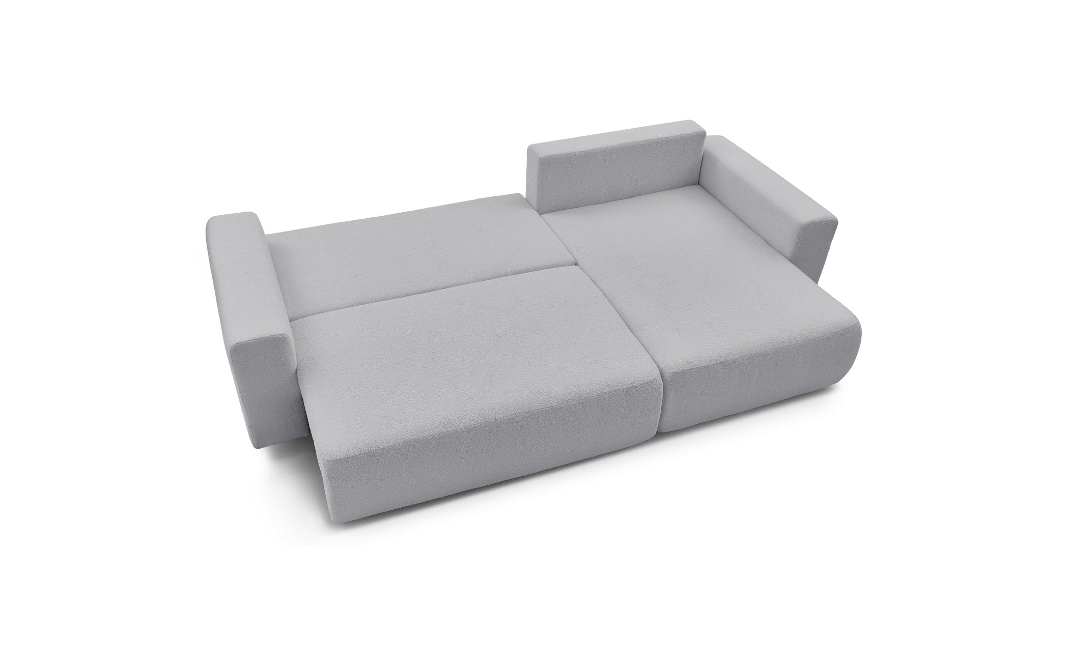 Sofá esquinero reversible convertible con arcón - Envy - Tejido bouclé suave