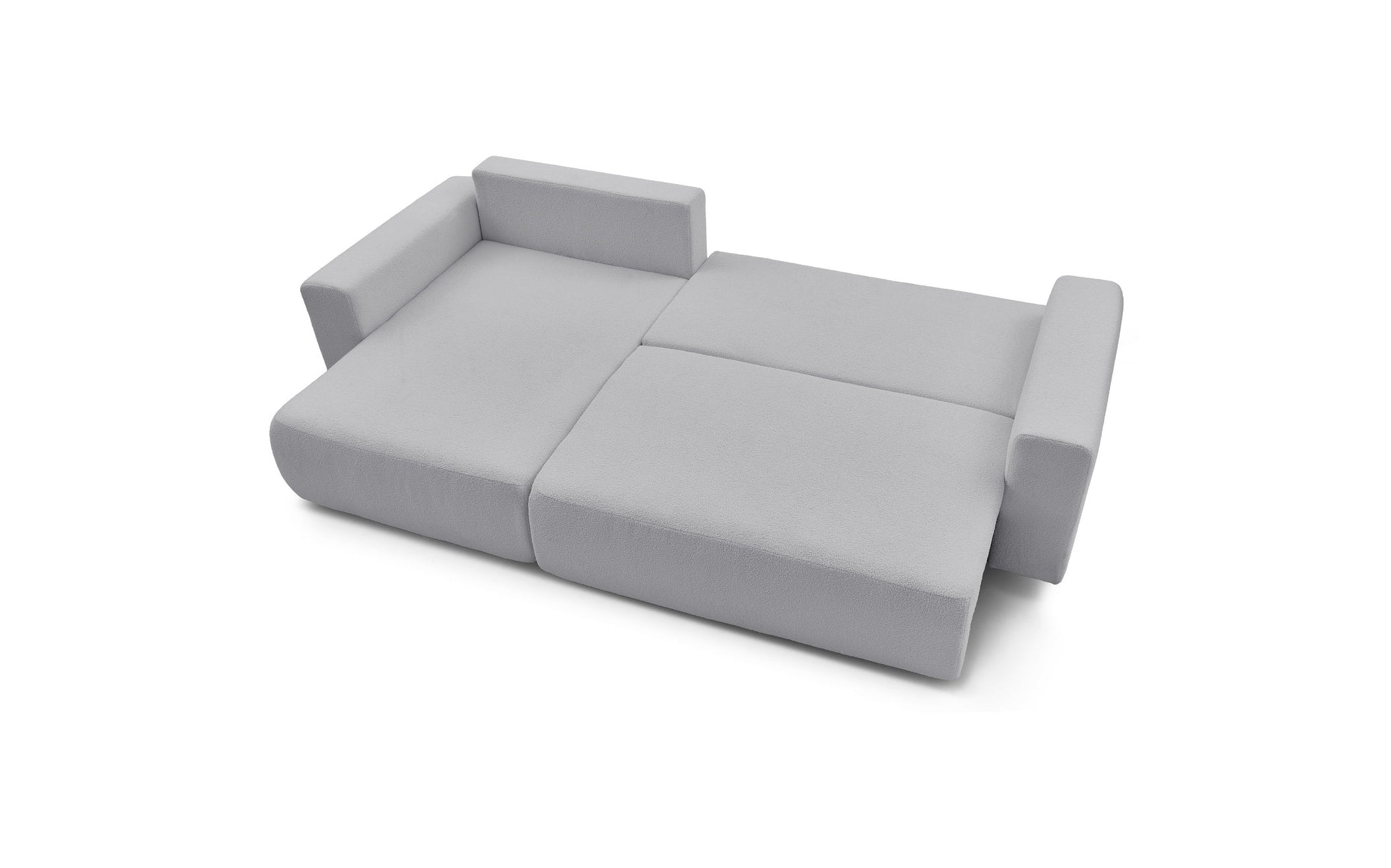 Sofá esquinero reversible convertible con arcón - Envy - Tejido bouclé suave
