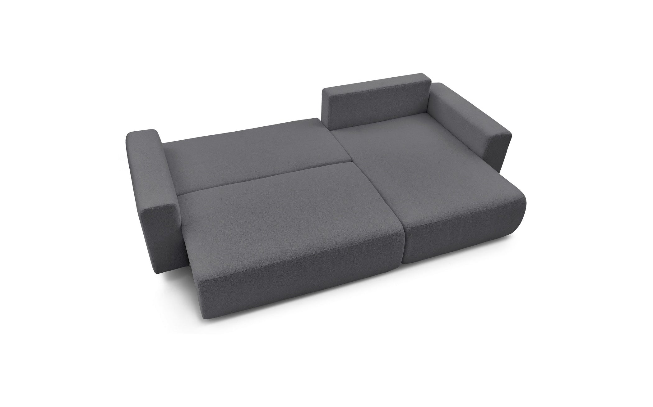 Sofá esquinero reversible convertible con arcón - Envy - Tejido bouclé suave