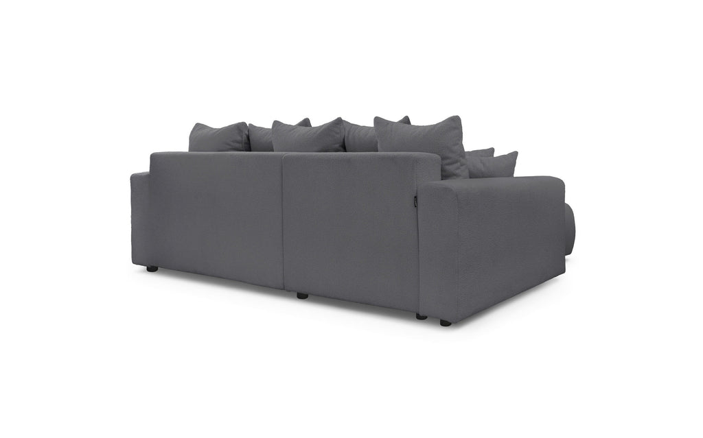 Sofá esquinero reversible convertible con arcón - Envy - Tejido bouclé suave