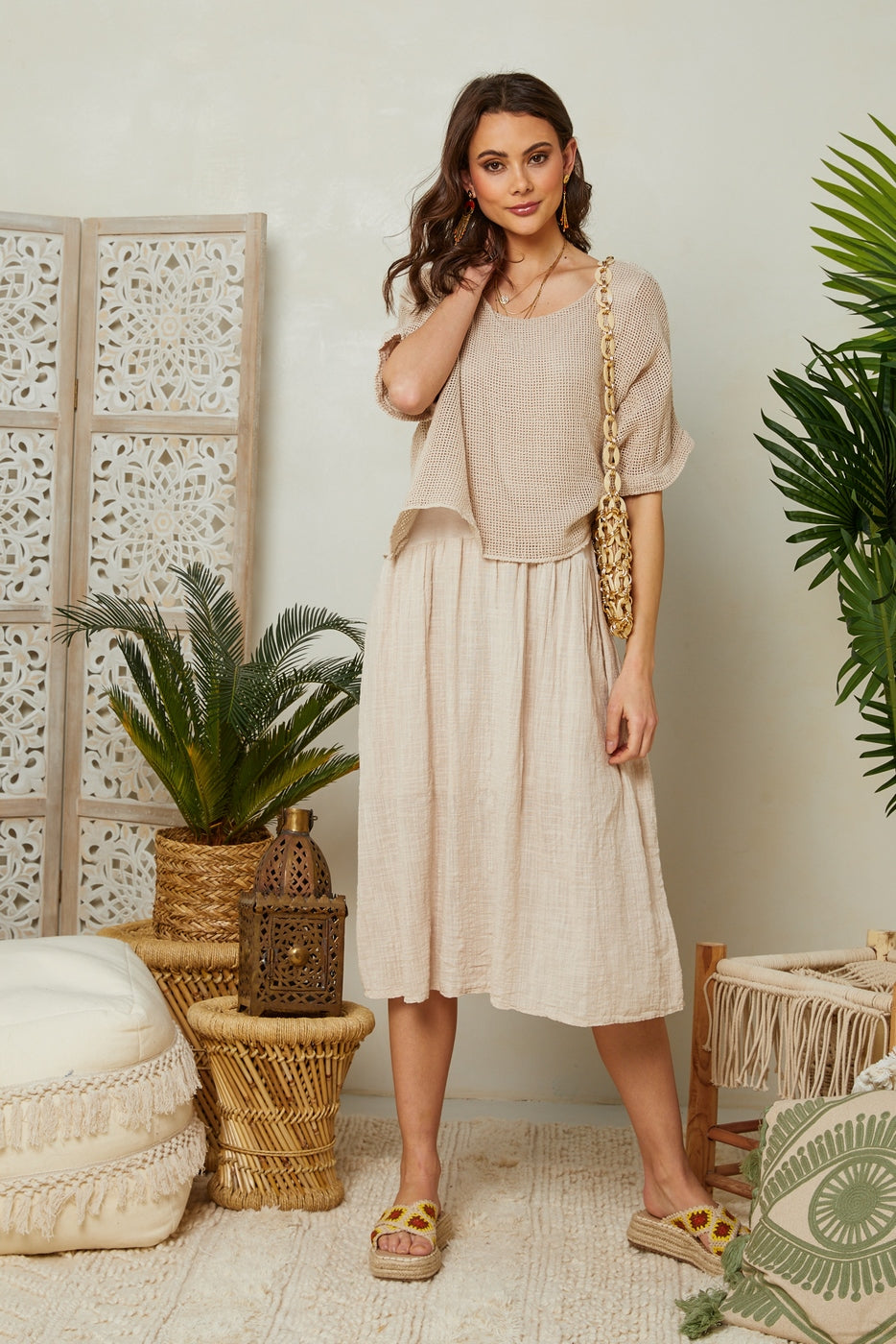 Vestido - Beige - Mujer