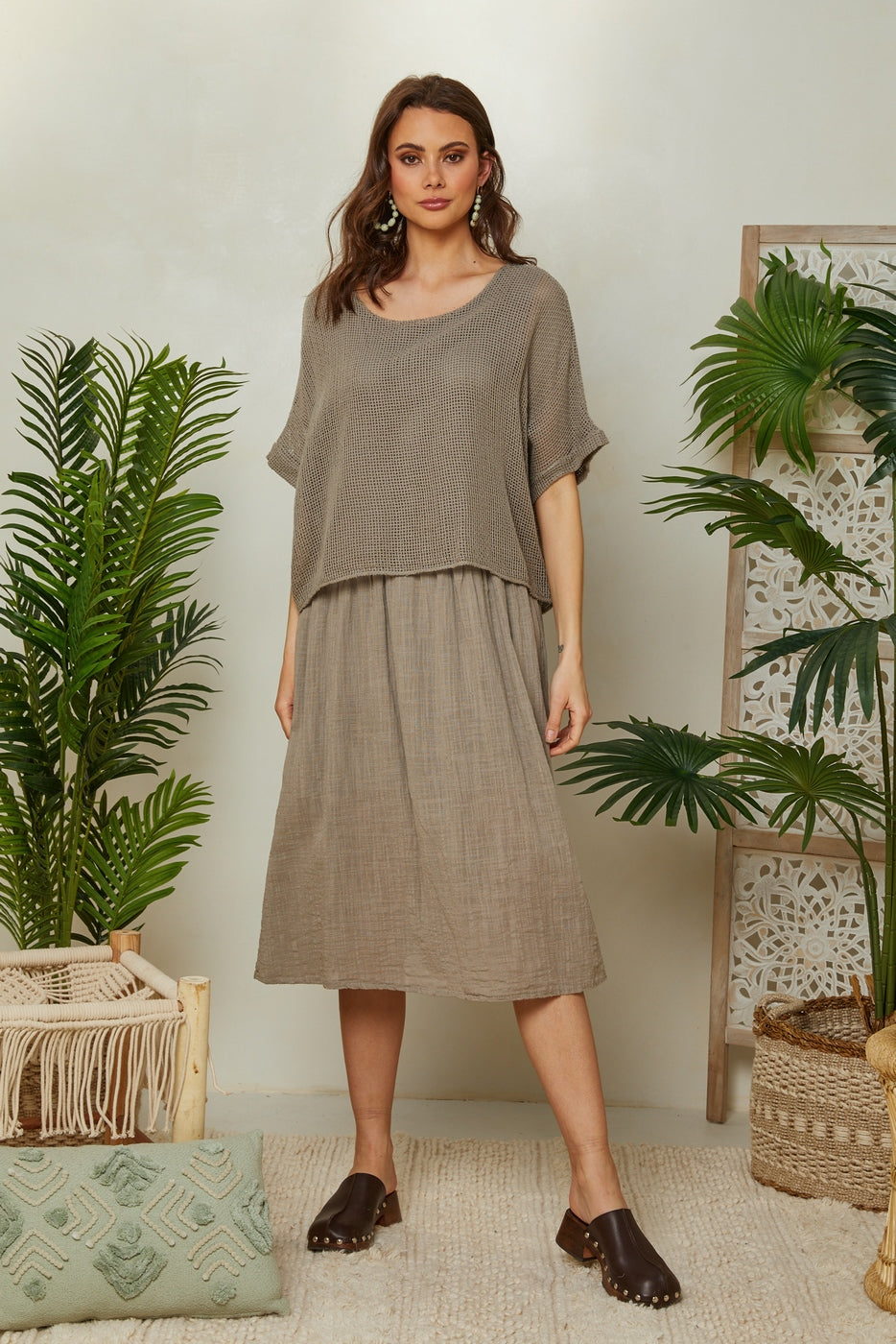 Vestido - Taupe - Mujer