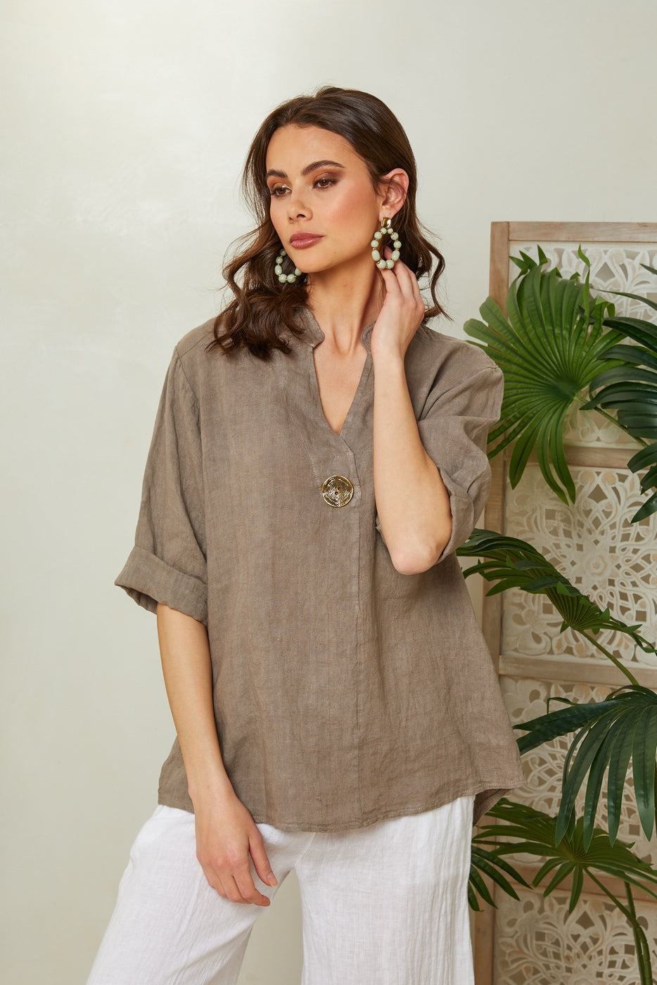 Top - Taupe - Mujer