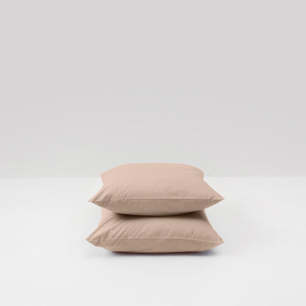 2 Taies D'Oreiller En Percale De Coton Lavé - Argile - MOST - The Bradery