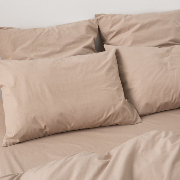 2 Taies D'Oreiller En Percale De Coton Lavé - Argile - MOST - The Bradery