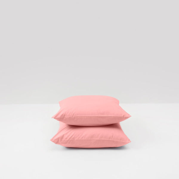 2 Taies D'Oreiller En Percale De Coton Lavé - Vieux Rose - MOST - The Bradery