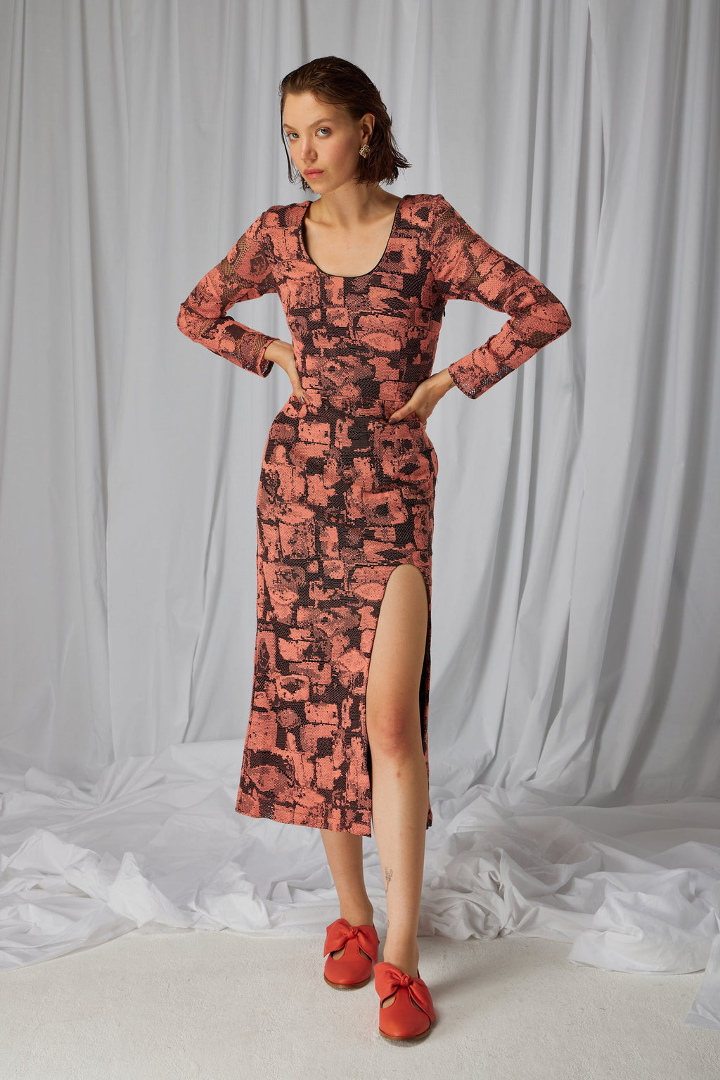 Vestido Pete En Encaje Brutalista
