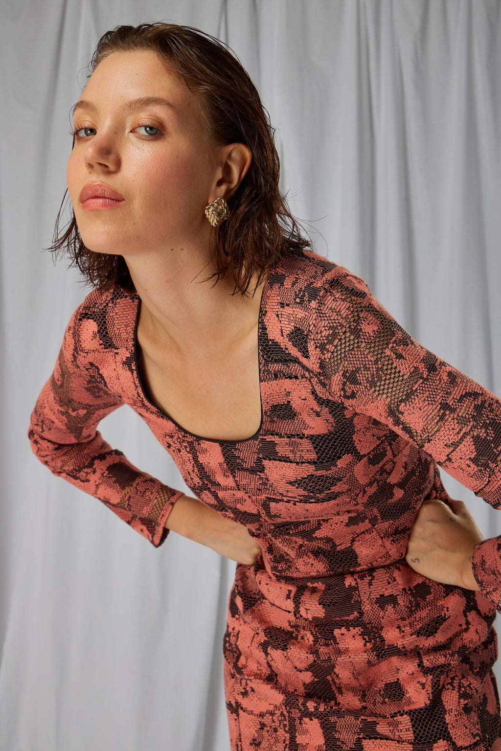 Vestido Pete En Encaje Brutalista