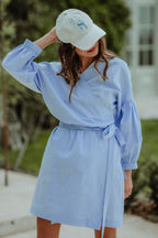 Vestido Loé Chambray Azul