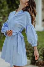 Vestido Loé Chambray Azul