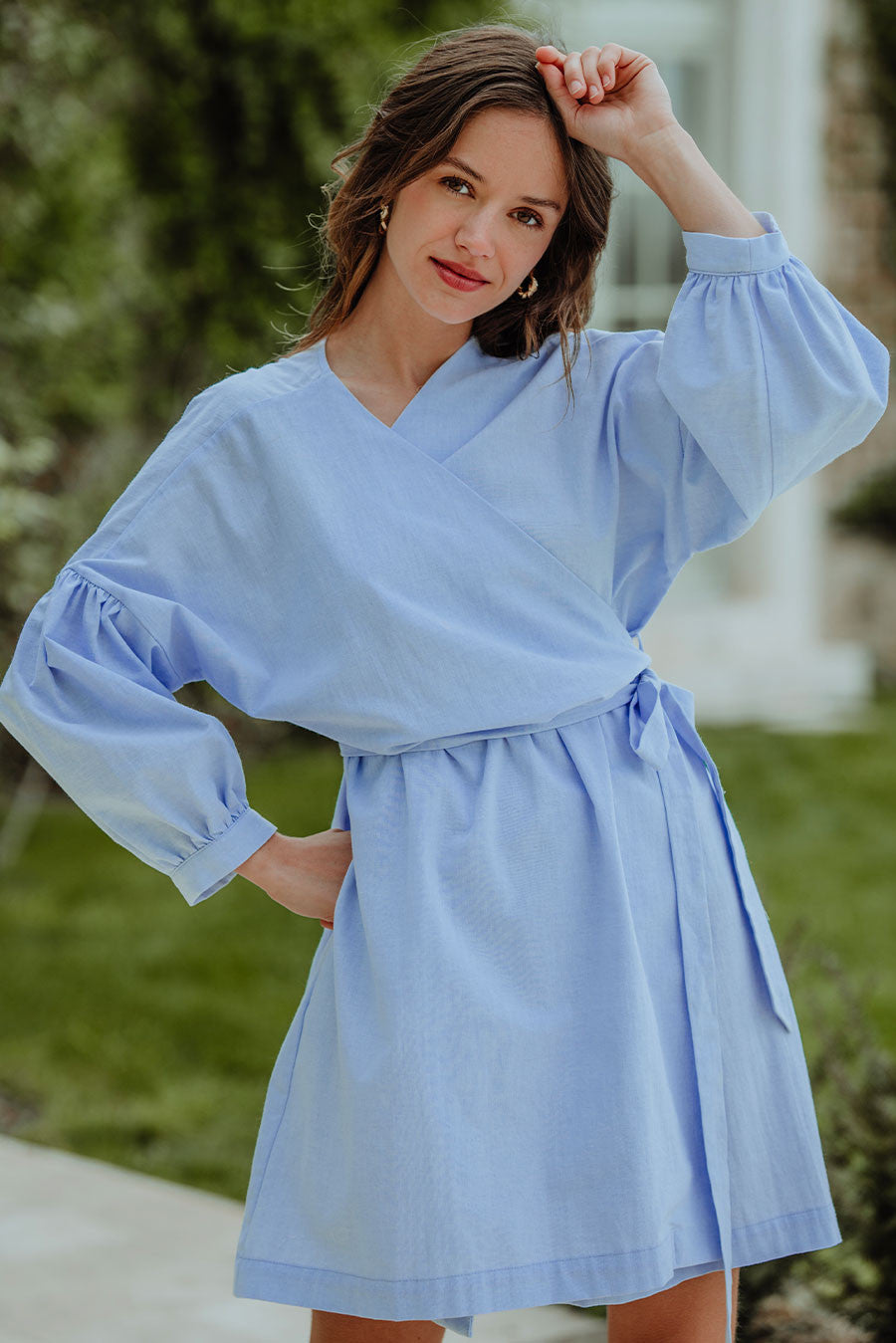 Vestido Loé Chambray Azul