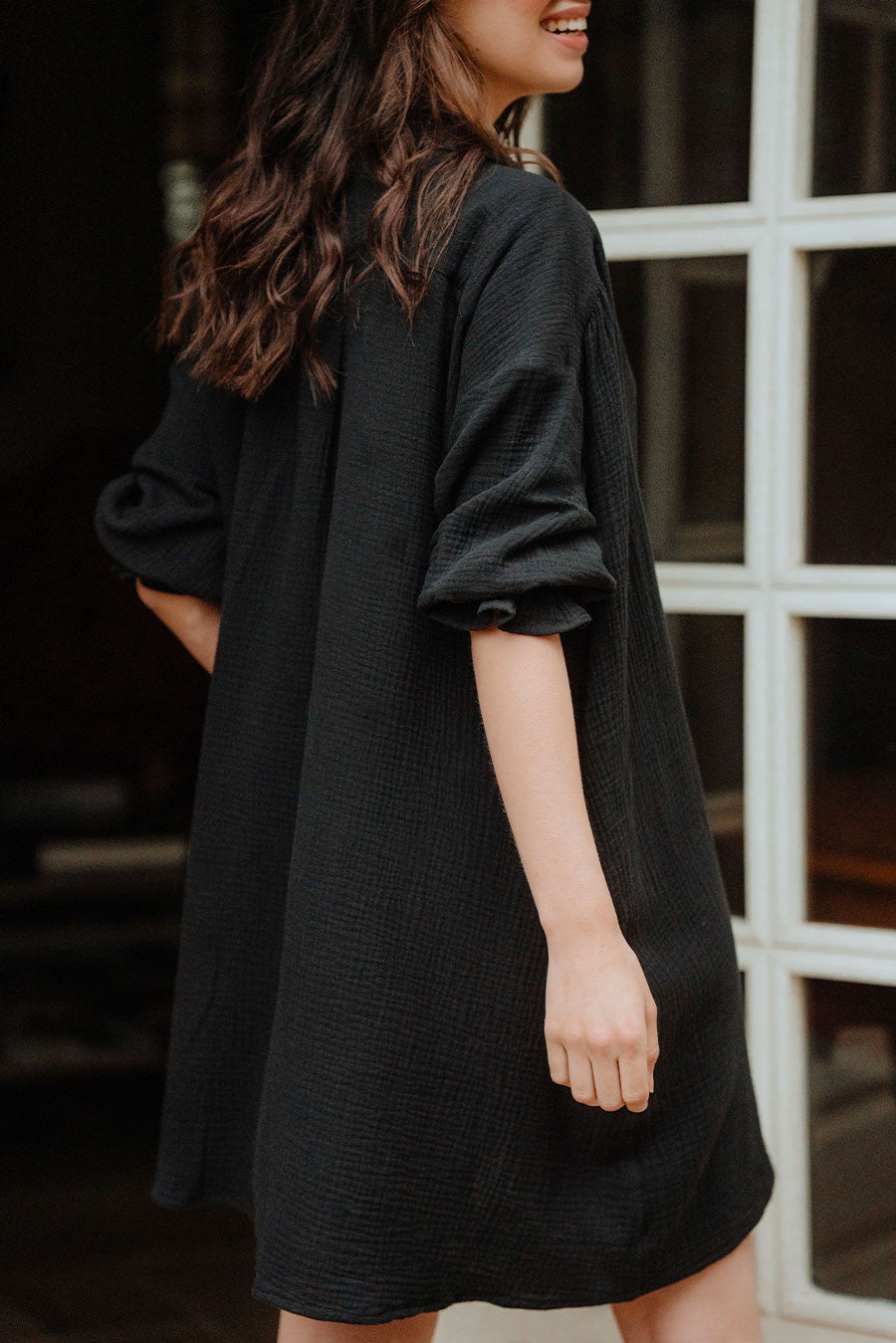 Vestido Atys Noir Coton