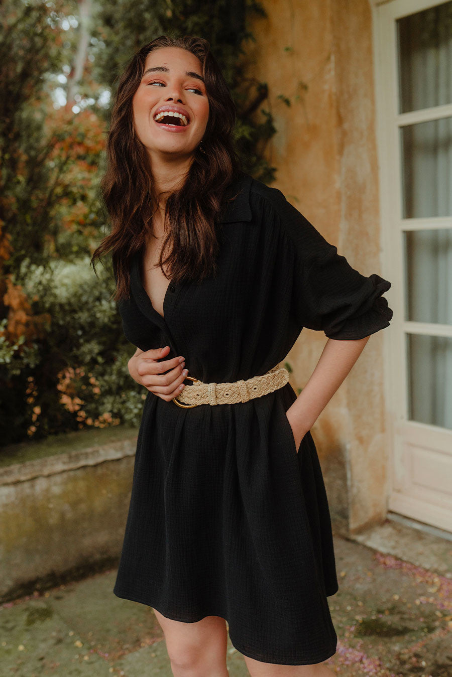 Vestido Atys Noir Coton