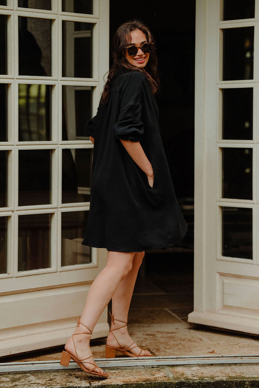 Vestido Atys Noir Coton