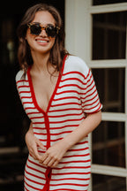 Vestido Évy Rayas Rojo