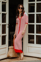 Vestido Évy Rayas Rojo