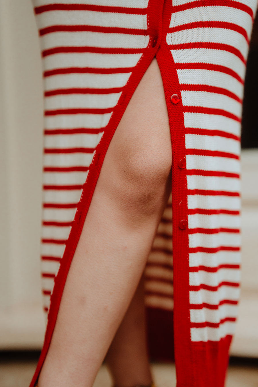 Vestido Évy Rayas Rojo