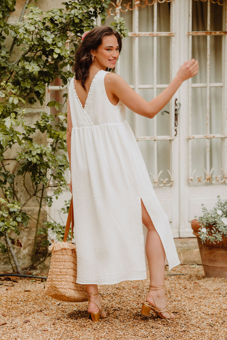Jill White Cotton Dress
