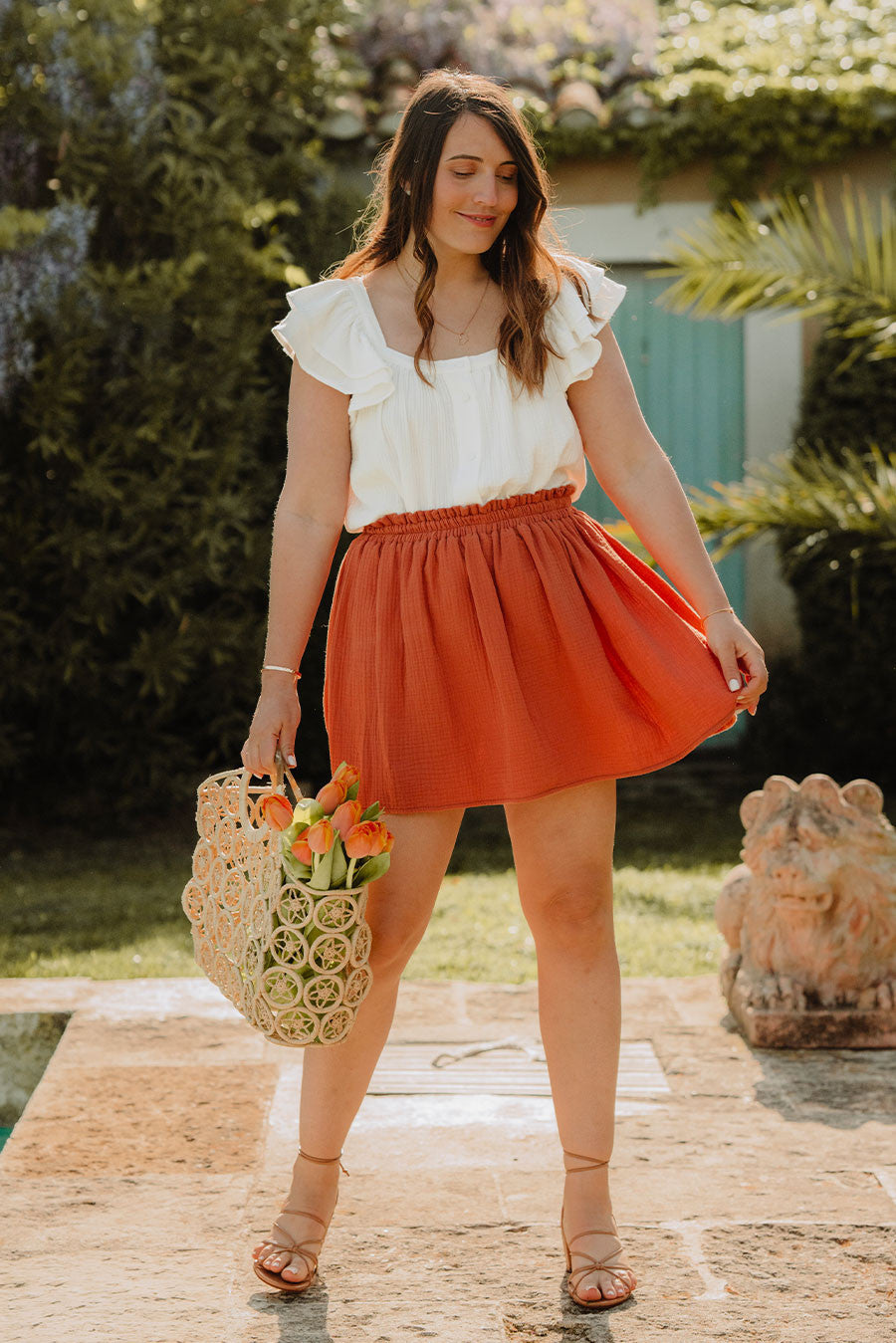Falda Eloise Arcilla Algodón