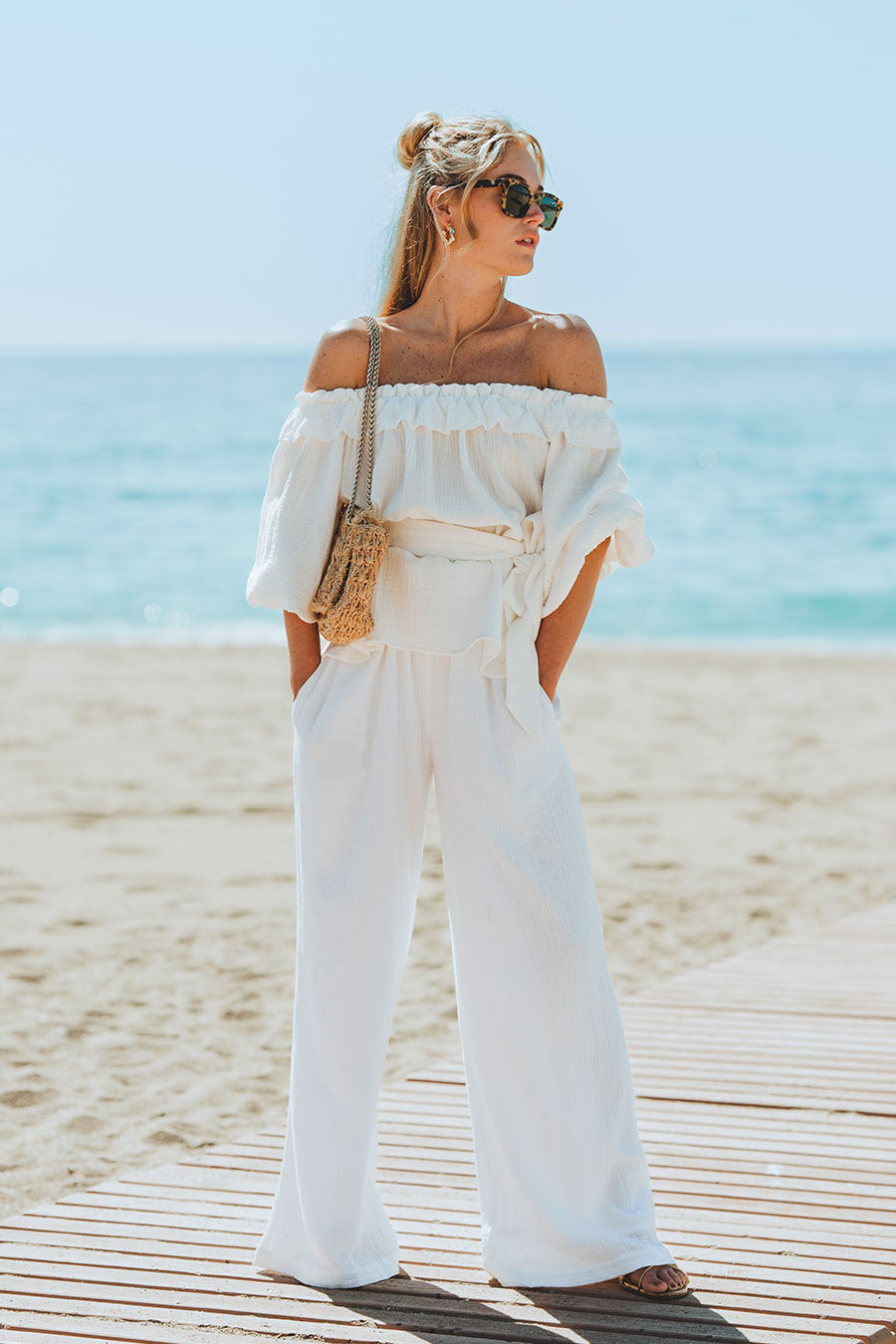 Pantalón Matias Blanco Algodón