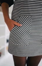 Albertine Houndstooth Dungaree Dress