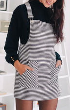 Albertine Houndstooth Dungaree Dress