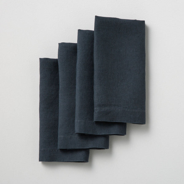 4 Serviettes En Lin Lavé - Orage - MOST - The Bradery