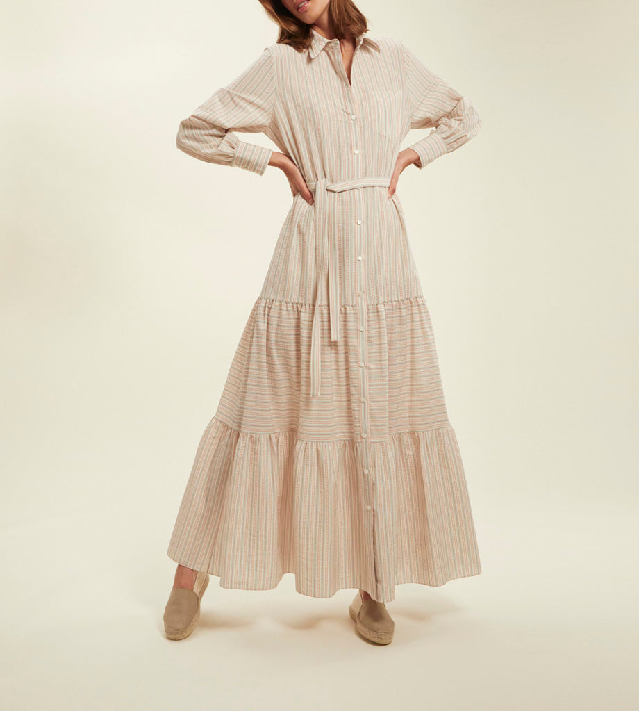 Kleid Lena - Ecru Mehrfarbig