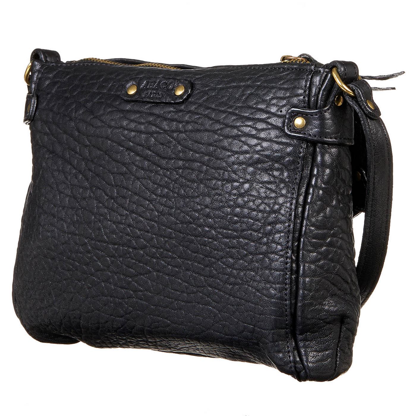 Bolso de hombro Giulia - Piel de cordero negra