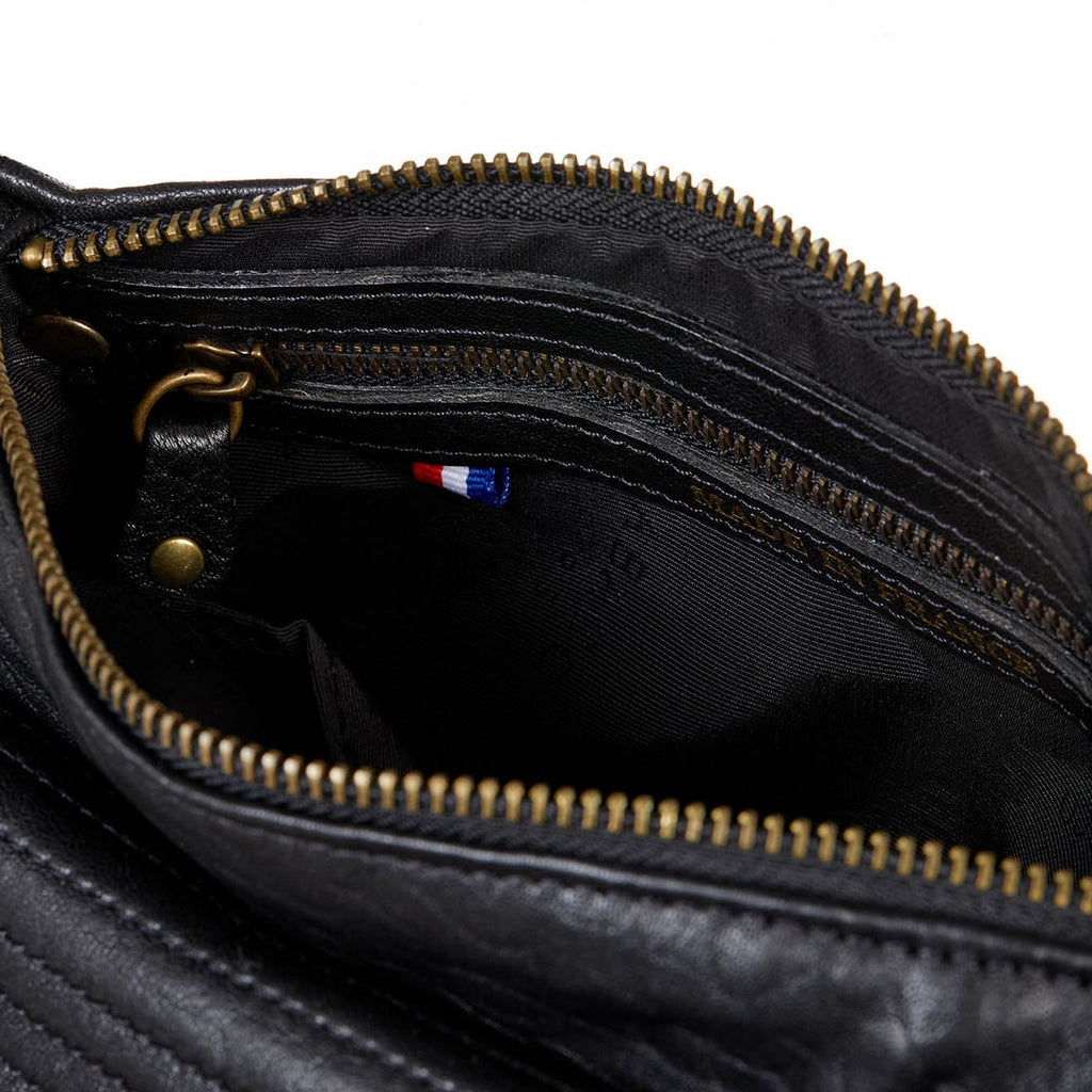 Bolso de hombro Giulia - Piel de cordero negra