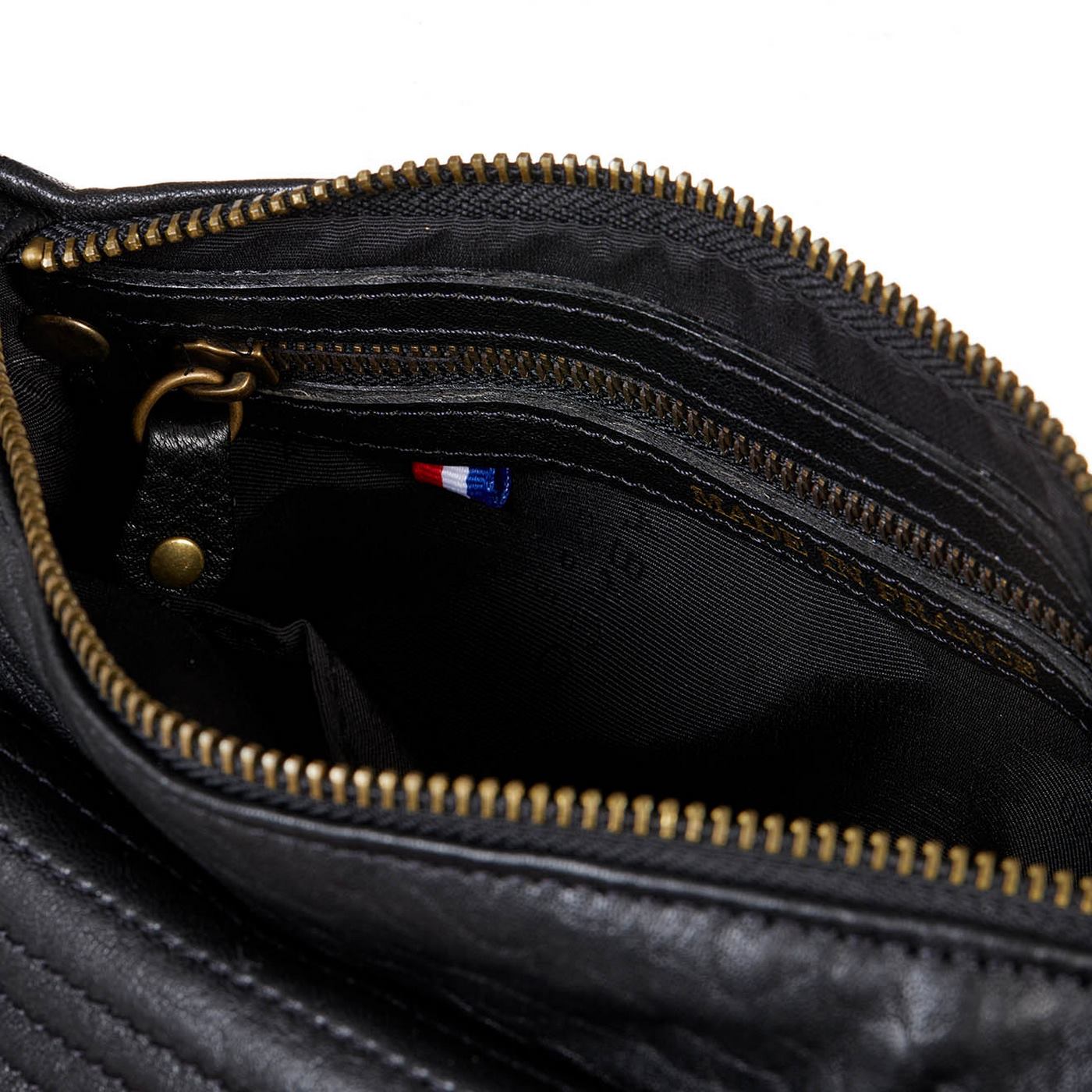 Bolso de hombro Giulia - Piel de cordero negra