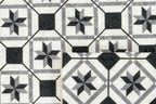 Azulejo - Alfombra de Cocina Interior - Poliéster Estampado - Negro