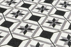 Azulejo - Alfombra de Cocina Interior - Poliéster Estampado - Negro