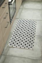 Azulejo - Alfombra de Cocina Interior - Poliéster Estampado - Negro