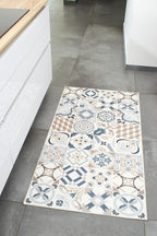 Azulejo - Alfombra de Cocina Interior - Poliéster Estampado - Marrón
