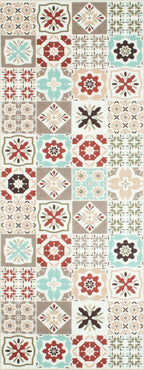 Azulejo - Alfombra de Cocina Interior - Poliéster Estampado - Multicolor