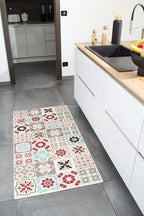 Azulejo - Alfombra de Cocina Interior - Poliéster Estampado - Multicolor