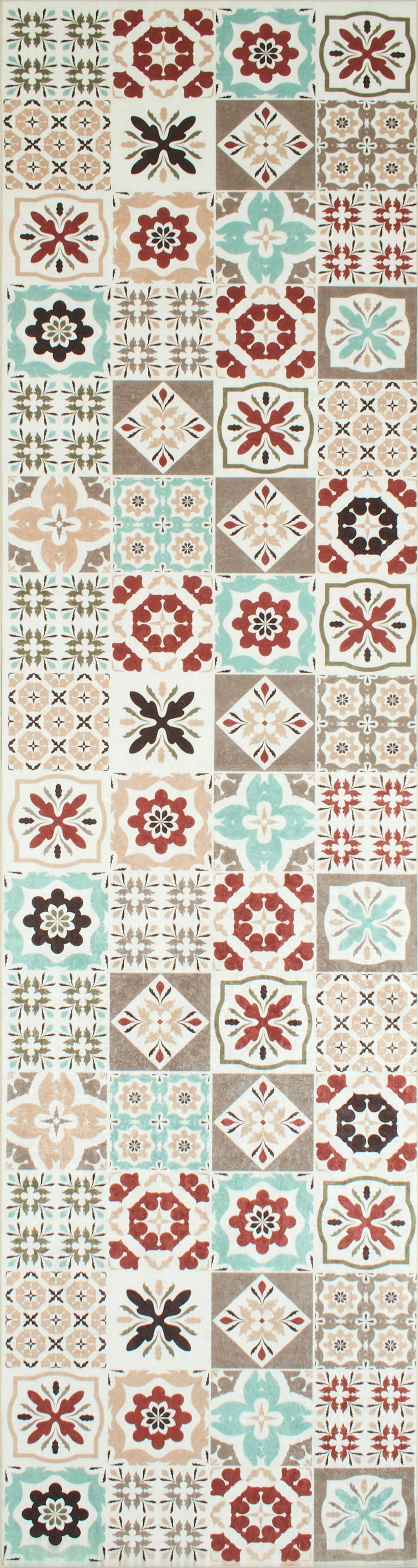 Azulejo - Alfombra de Cocina Interior - Poliéster Estampado - Multicolor