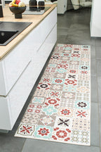 Azulejo - Alfombra de Cocina Interior - Poliéster Estampado - Multicolor