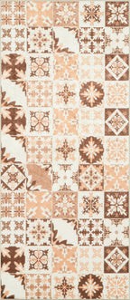 Azulejo - Alfombra de Cocina Interior - Poliéster Estampado - Naranja