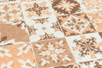 Azulejo - Alfombra de Cocina Interior - Poliéster Estampado - Naranja