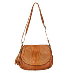 Lana Croco Crossbody Bag - Camel