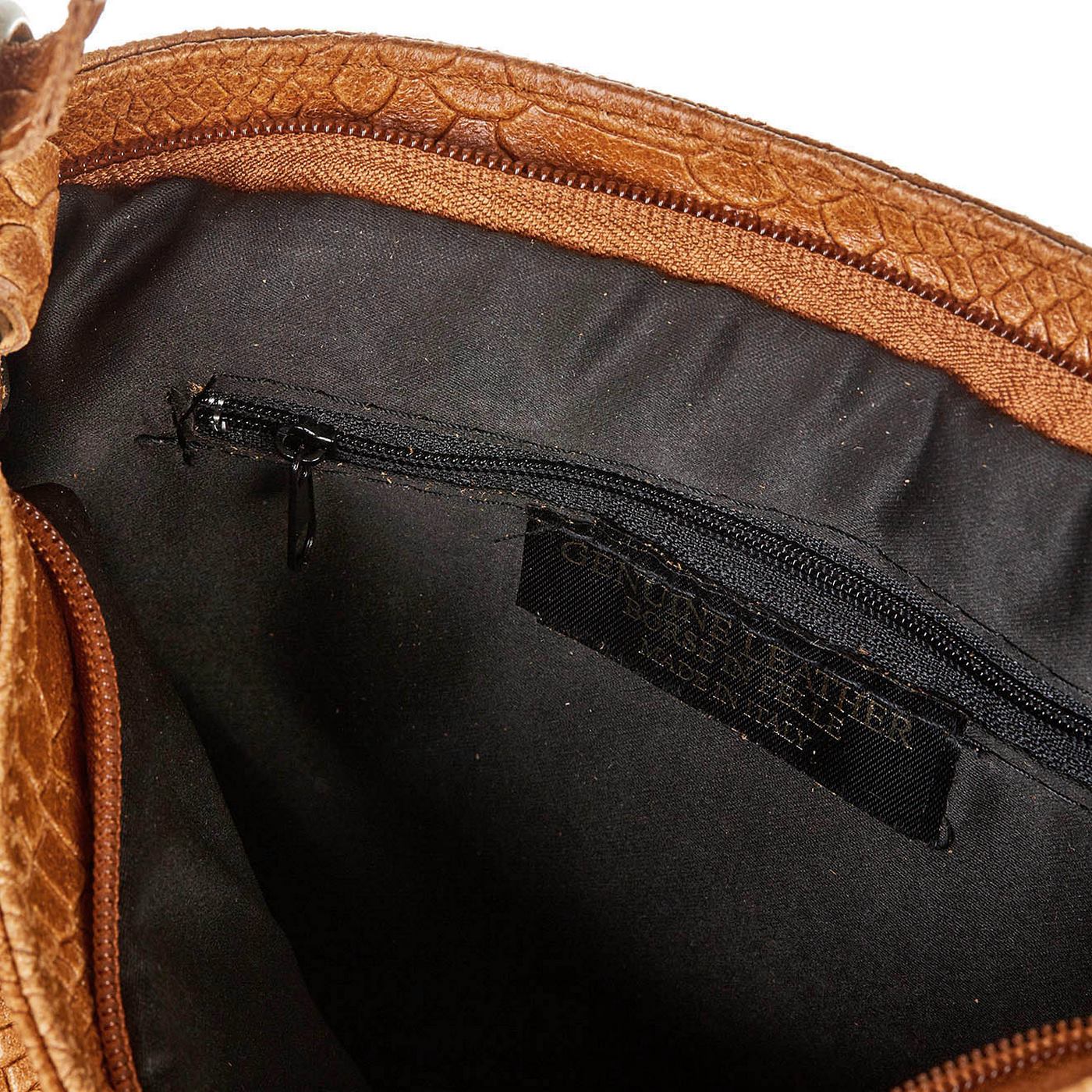Lana Croco Crossbody Bag - Camel