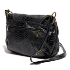 Sac En Bandoulière Lana Croco - Noir