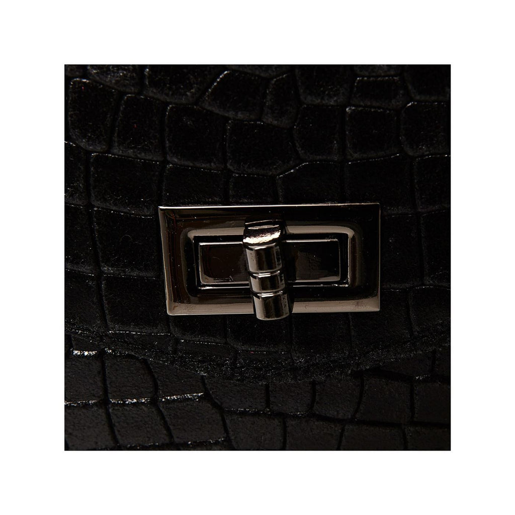 Bolso de hombro Maku de cocodrilo - Negro
