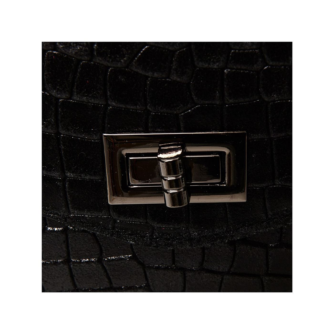 Bolso de hombro Maku de cocodrilo - Negro