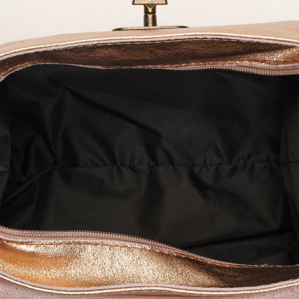 Ana Metalique Shoulder Bag - Metallic Pink