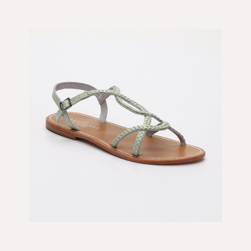 Clorinde Flat Sandals - Mint