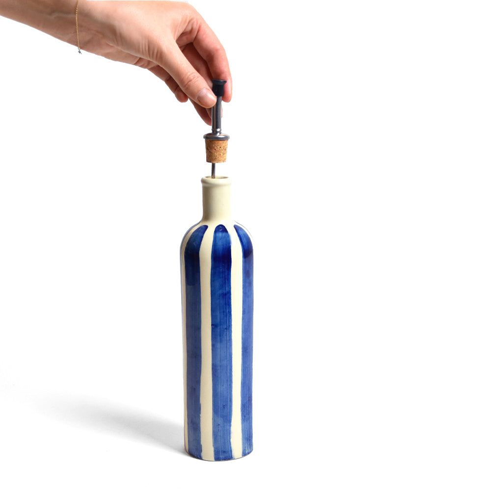 Botella de aceite - Linhas Azul
